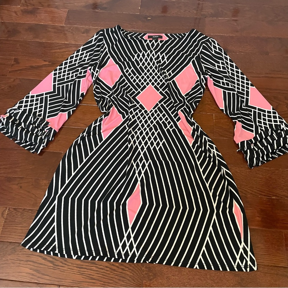 Black, pink, and white Alfani dress